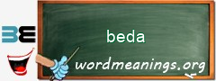 WordMeaning blackboard for beda